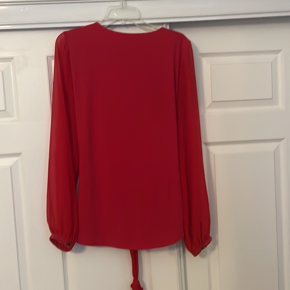 White House Black Market red blouse. - Picture 3 of 4